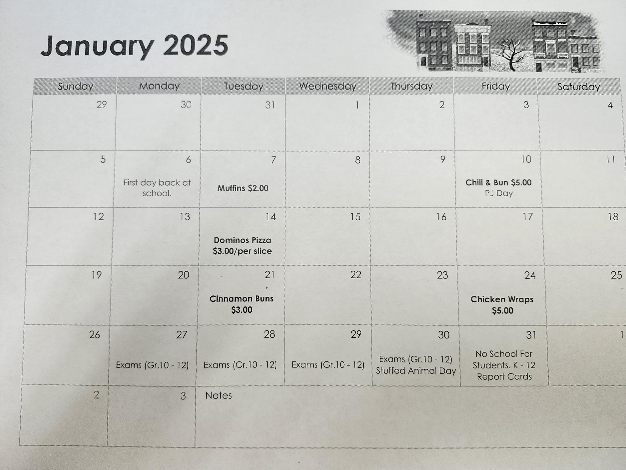 January Calendar